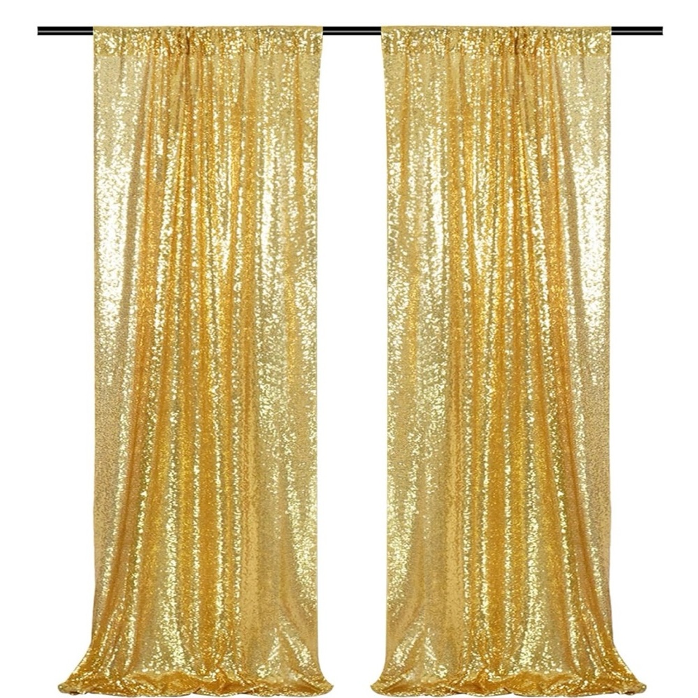 Elegant Gold Sequin Curtains